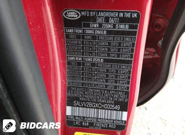 SALVV2BGXCH000549 2012 Land Rover Range Rover photo no. 9