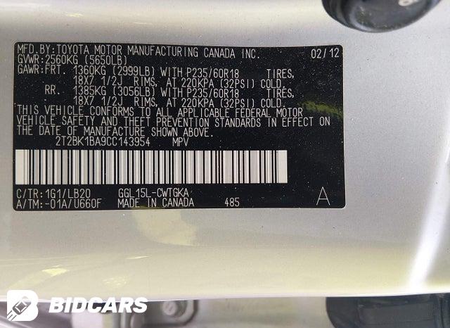 2T2BK1BA9CC143954 2012 Lexus RX photo no. 9