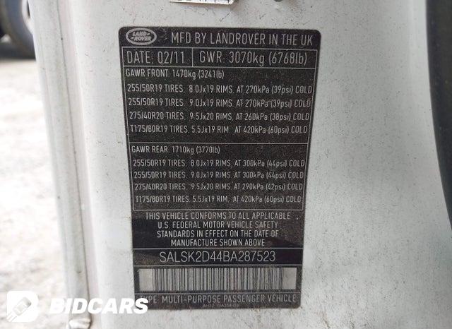 SALSK2D44BA287523 2011 Land Rover Range Rover photo no. 9