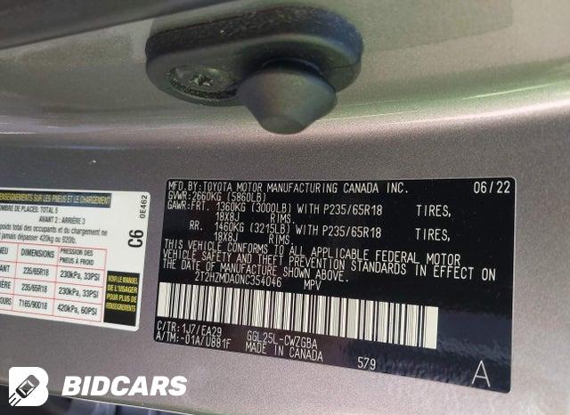 2022 Lexus RX — VIN 2T2HZMDA0NC354046, şəkil 9