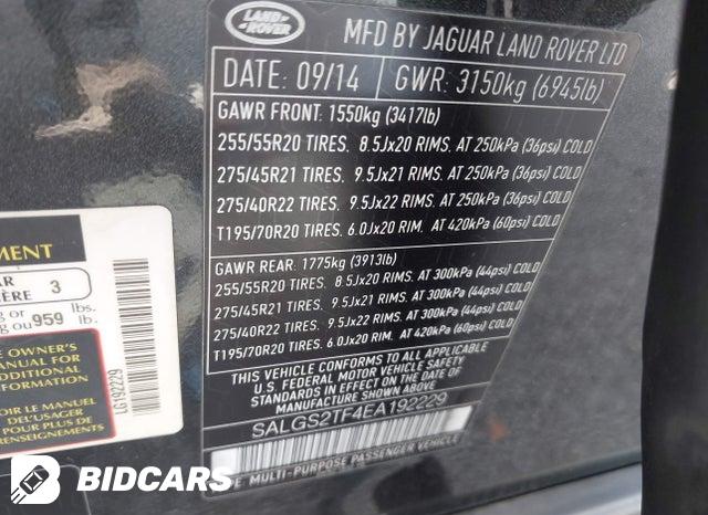 SALGS2TF4EA192229 2014 Land Rover Range Rover photo no. 9