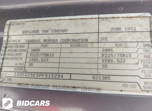 1GDEG25K5PF515294 1993 GMC Rally photo no. 9
