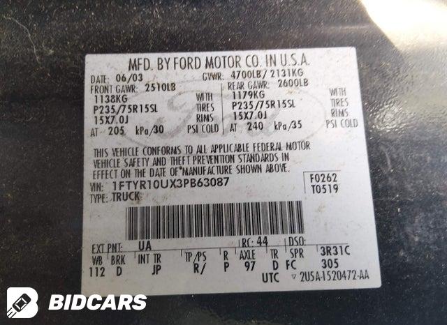 1FTYR10UX3PB63087 2003 Ford Ranger photo no. 9