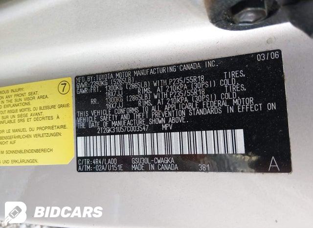 2T2GK31U57C003547 2007 Lexus RX photo no. 9