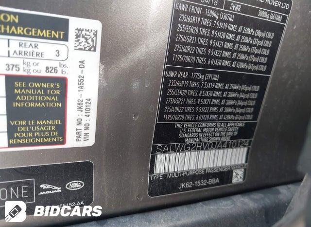 2018 Land Rover Range Rover — VIN SALWG2RV0JA410124, şəkil 9