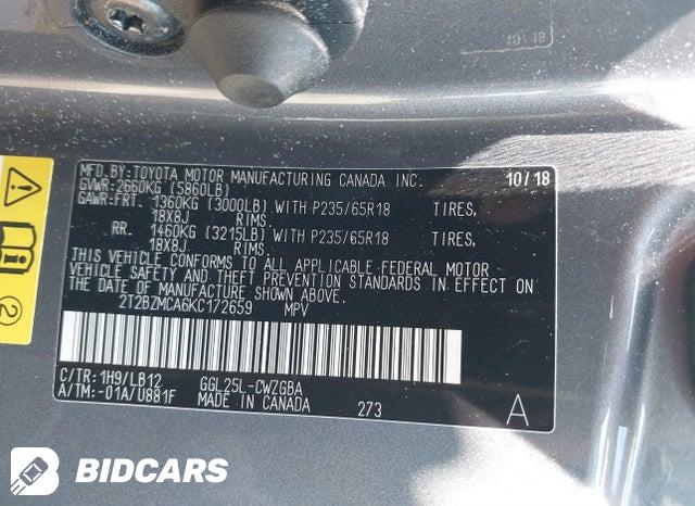 2T2BZMCA6KC172659 2019 Lexus RX photo no. 9