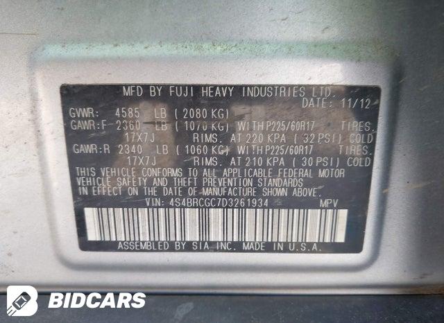 4S4BRCGC7D3261934 2013 Subaru Outback photo no. 9