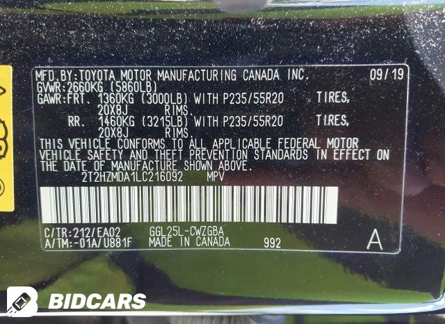 2T2HZMDA1LC216092 2020 Lexus RX photo no. 8