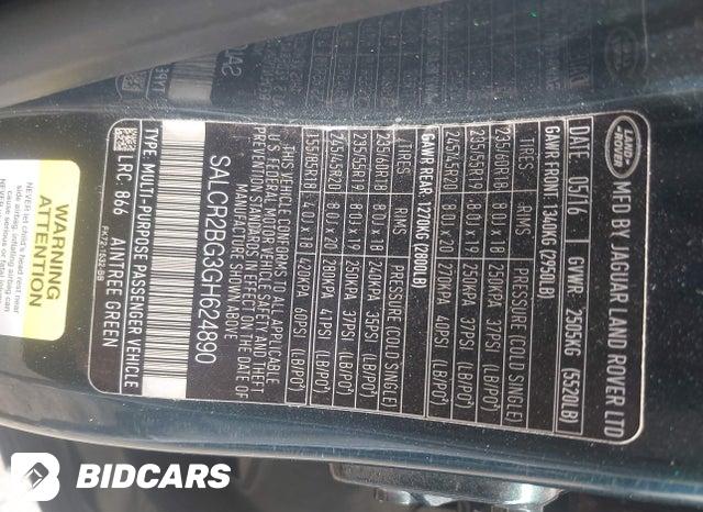 2016 Land Rover Discovery — VIN SALCR2BG3GH624890, şəkil 9