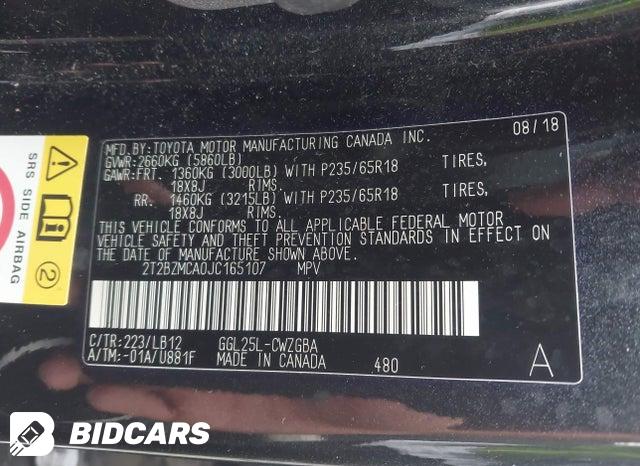 2T2BZMCA0JC165107 2018 Lexus RX photo no. 9