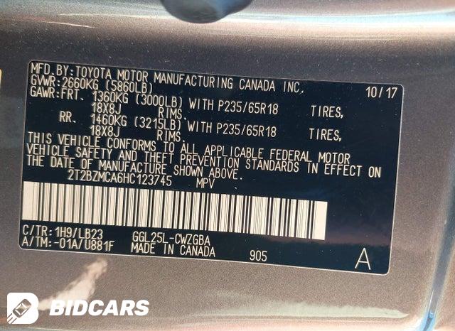 2017 Lexus RX — VIN 2T2BZMCA6HC123745, şəkil 9