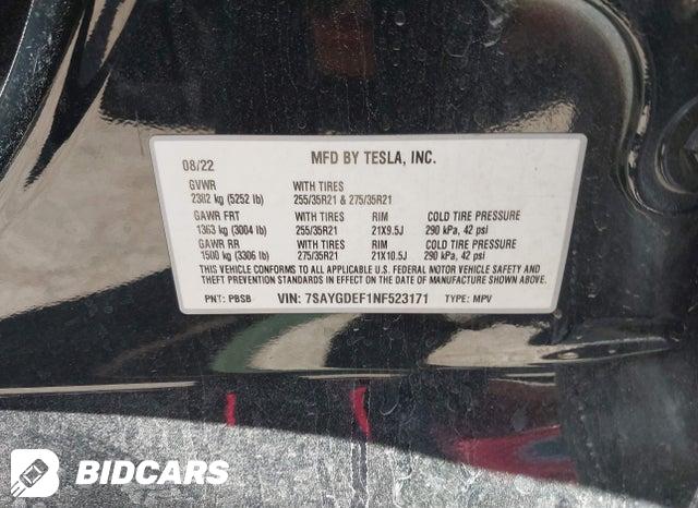 2022 Tesla MODEL Y — VIN 7SAYGDEF1NF523171, şəkil 9