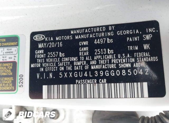2016 KIA Optima — VIN 5XXGU4L39GG085042, şəkil 9