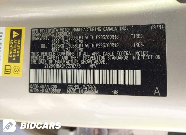 2T2BK1BA9FC278775 2015 Lexus RX photo no. 9