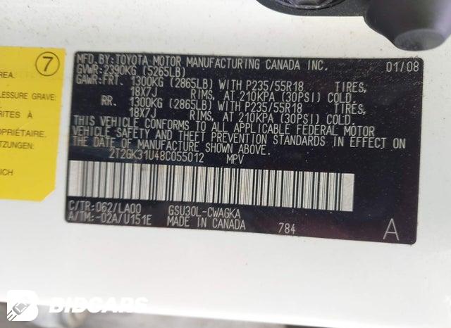 2T2GK31U48C055012 2008 Lexus RX photo no. 9