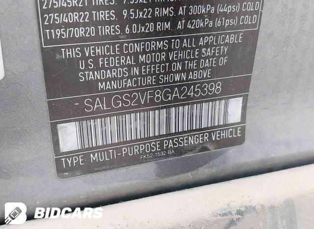 SALGS2VF8GA245398 2016 Land Rover Range Rover photo no. 9
