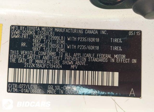 2T2ZK1BA3FC194904 2015 Lexus RX photo no. 9