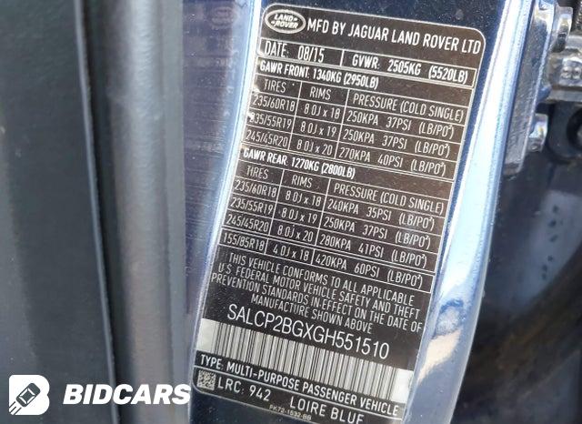 2016 Land Rover Discovery — VIN SALCP2BGXGH551510, şəkil 9