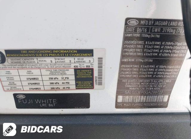 2016 Land Rover Range Rover — VIN SALGS3EF0GA299722, фото 9