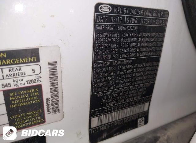 2017 Land Rover Discovery — VIN SALRRBBK6HA009596, şəkil 9