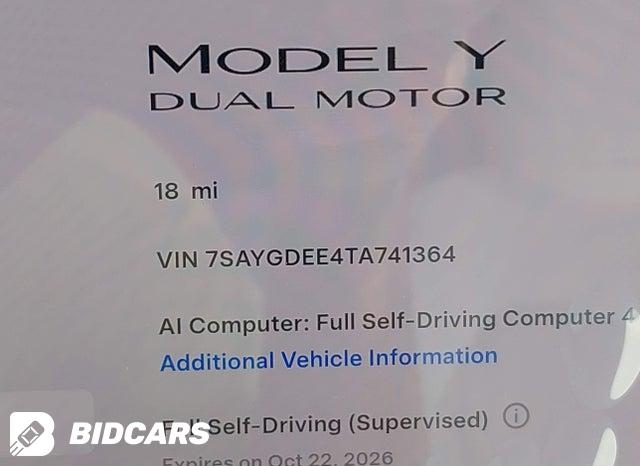 2026 Tesla MODEL Y — VIN 7SAYGDEE4TA741364, şəkil 16
