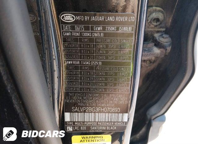 SALVP2BG3FH070893 2015 Land Rover Range Rover photo no. 9