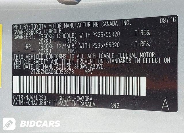 2T2BZMCA0GC052878 2016 Lexus RX photo no. 9