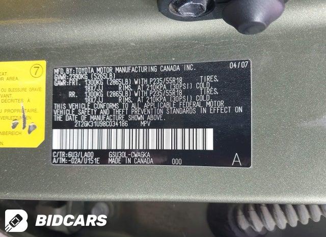 2T2GK31U98C034186 2008 Lexus RX photo no. 9