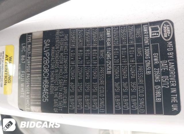 SALVP2BG8CH684625 2012 Land Rover Range Rover photo no. 9