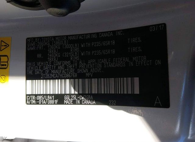 2017 Lexus RX — VIN 2T2BZMCA7HC086768, şəkil 9