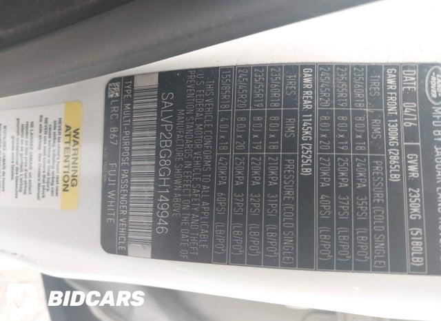 SALVP2BG8GH149946 2016 Land Rover Range Rover photo no. 9