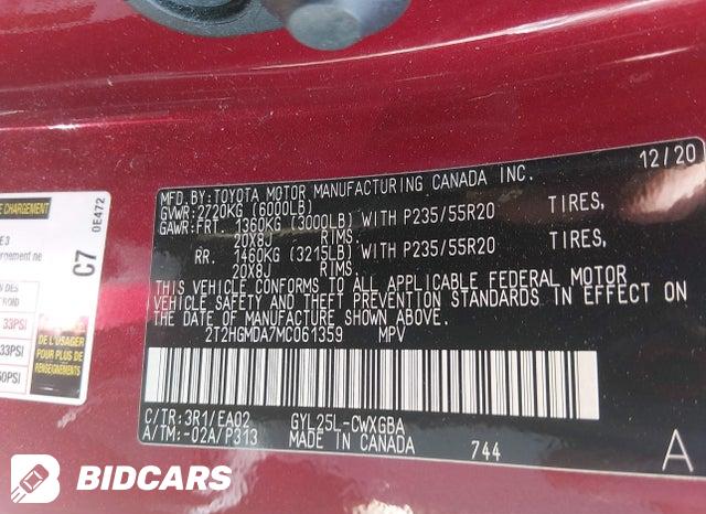 2021 Lexus RX — VIN 2T2HGMDA7MC061359, şəkil 9