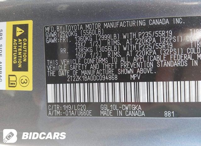 2T2ZK1BA0DC094868 2013 Lexus RX photo no. 9