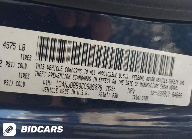 1C4NJDBB0CD609076 2012 Jeep Compass photo no. 9