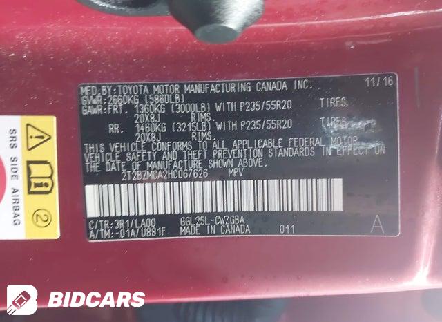2017 Lexus RX — VIN 2T2BZMCA2HC067626, şəkil 9