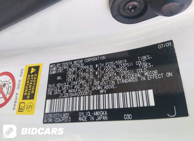 JTJZB1BA4A2000812 2010 Lexus RX photo no. 9