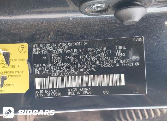 JTJGW31U072002729 2007 Lexus RX photo no. 9