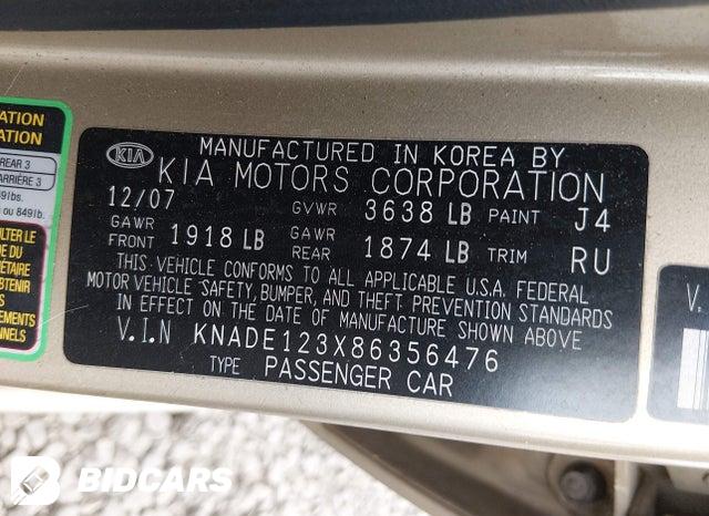 KNADE123X86356476 2008 KIA Rio photo no. 9