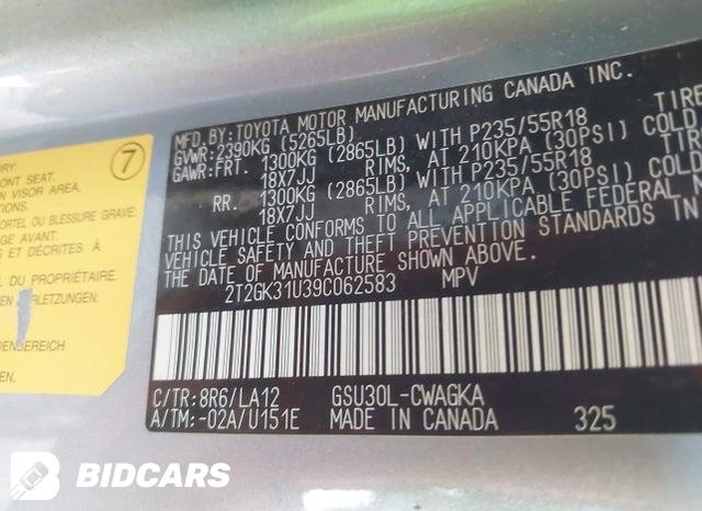 2T2GK31U39C062583 2009 Lexus RX photo no. 9