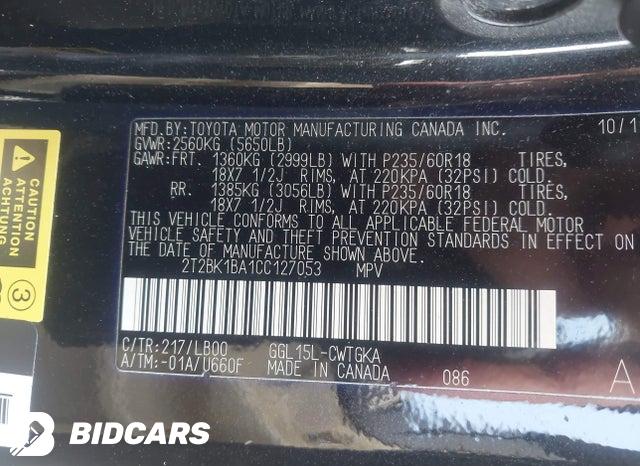 2T2BK1BA1CC127053 2012 Lexus RX photo no. 9