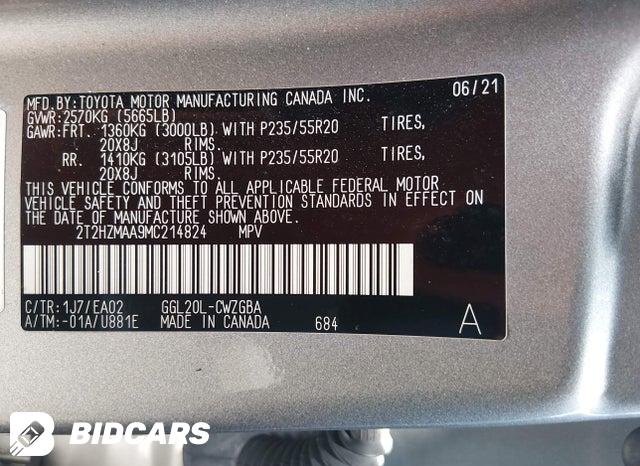 2T2HZMAA9MC214824 2021 Lexus RX photo no. 9