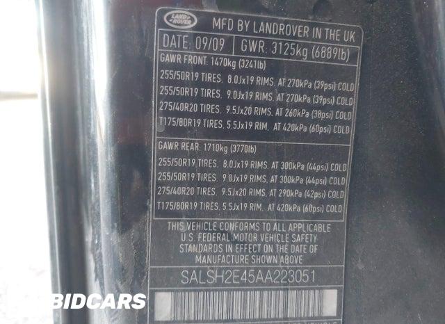 SALSH2E45AA223051 2010 Land Rover Range Rover photo no. 9