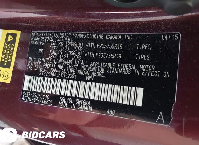 2T2ZK1BA3FC192294 2015 Lexus RX photo no. 9