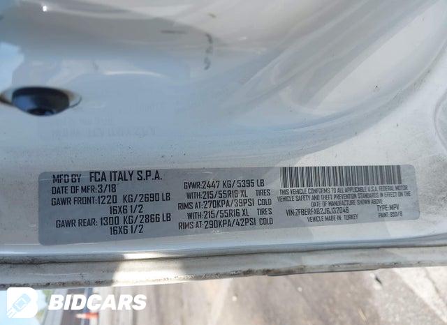 ZFBERFAB2J6J32046 2018 RAM Promaster photo no. 9