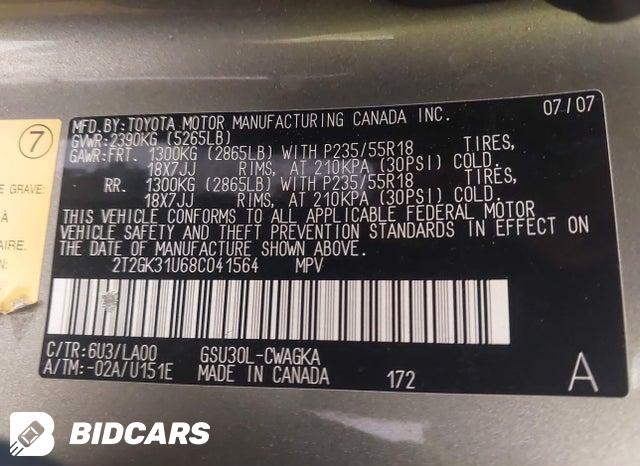 2T2GK31U68C041564 2008 Lexus RX photo no. 9