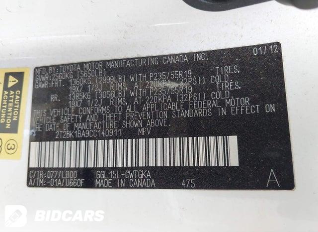 2T2BK1BA9CC140911 2012 Lexus RX photo no. 9