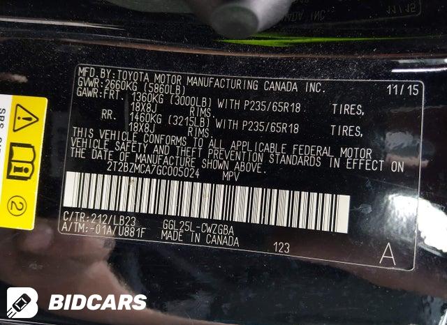 2016 Lexus RX — VIN 2T2BZMCA7GC005024, şəkil 9