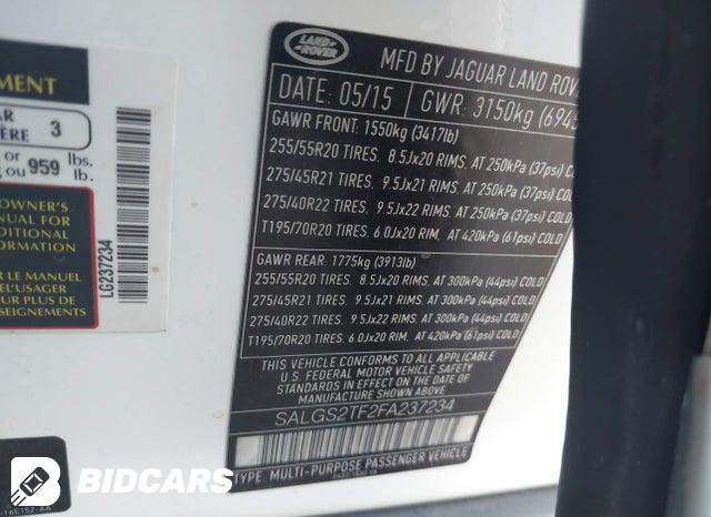 SALGS2TF2FA237234 2015 Land Rover Range Rover photo no. 9
