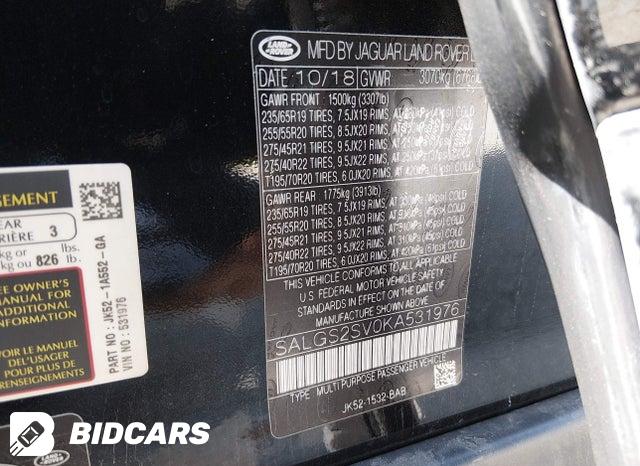 2019 Land Rover Range Rover — VIN SALGS2SV0KA531976, şəkil 9
