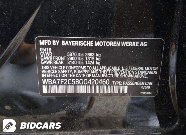 2016 BMW 7 Series — VIN WBA7F2C58GG420460, şəkil 9